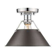  3306-FM CH-RBZ - Orwell CH Flush Mount in Chrome with Rubbed Bronze shade
